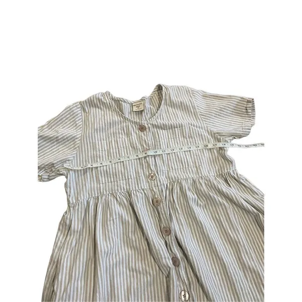 Béchamel tan & white striped a-line dress‎ cottage boho sz Med Petite - Image 5