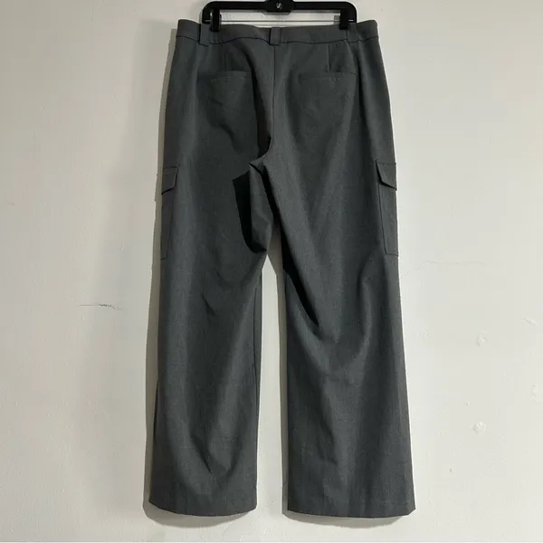 LOFT Cargo Wide Leg Trouser Pants Grey Size 14 Work Office Corpcore - Image 5