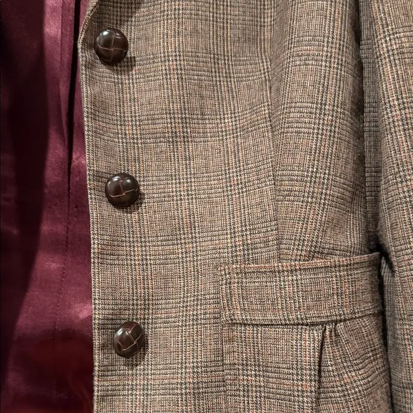 Banana Republic Women's brown plaid wool‎ blend Blazer size 2 - Image 3