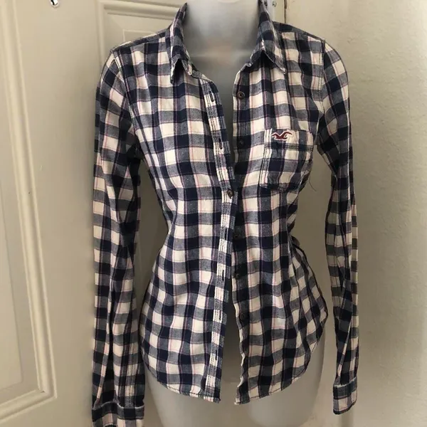 Y2K Hollister Plaid Button Up Flannel Shirt Top ASO Bella Swan Twilight Sz S 2000s - Image 3