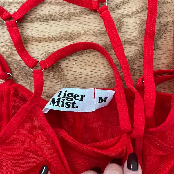 Tiger Mist Red Mesh Bodysuit - Image 6