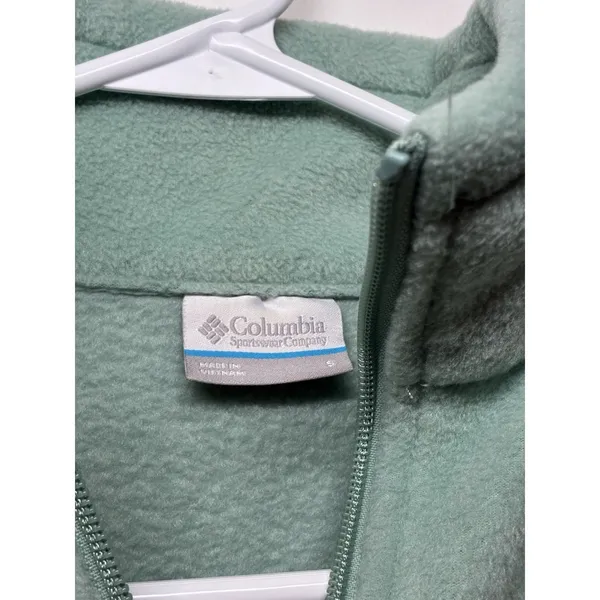 Columbia Benton Springs Womens Sz Small Light Blue Full Zip Fleece Jacket - Image 3