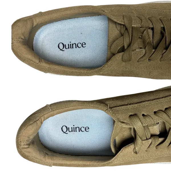 Quince Tan Suede Leather Platform Sneakers Low Top Lace Up Women US 8 - Image 9