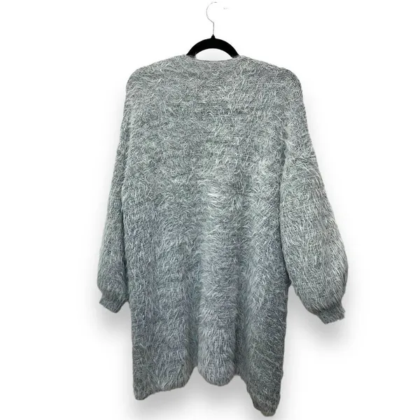Gentle Fawn Cardigan Acrylic Eyelash Knit Gray Cozy Boho Womens M - Image 3