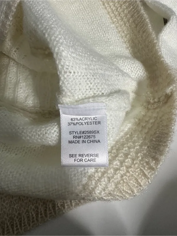 Stitch Fix Lety & Me Cream Textured Knit Crewneck Sweater NWT Size S - Image 7