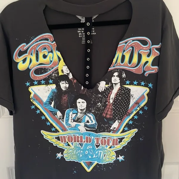 Aerosmith Reworked World Tour Band Tee Medium - Image 3