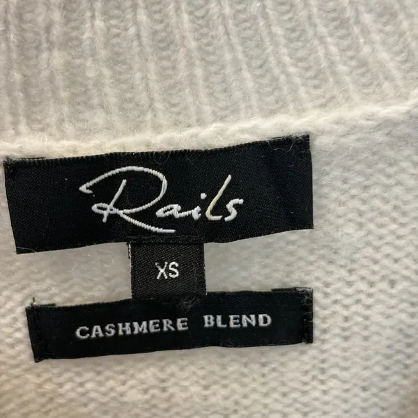 Rails Womens XS Sweater Cashmere Blend Virgo Gray White Stars Drop Shoulder - Image 6