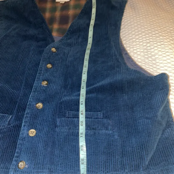Vintage London Fog Navy Corduroy Unisex Vest Size XL - Image 4