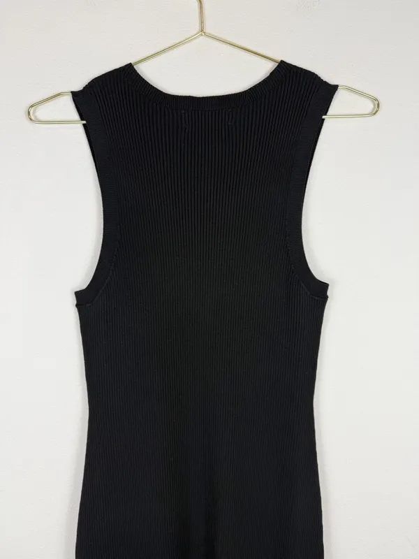 Nora Gardner Black Ribbed Knit Sleeveless Midi‎ Dress Size XS - Image 7