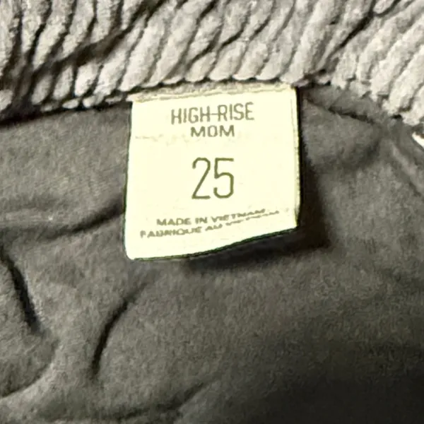 BDG Urban Outfitters High Rise‎ Mom Corduroy Pants Size 25 Gray - Image 3