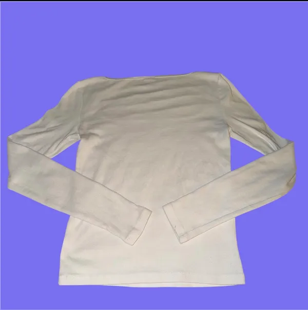 Aritzia TNA ribbed square neck white long sleeve - Image 2