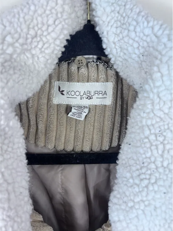 Koolaburra Ugg Corduroy Jacket Removable Fur Collar Camel Sz XL - Image 2