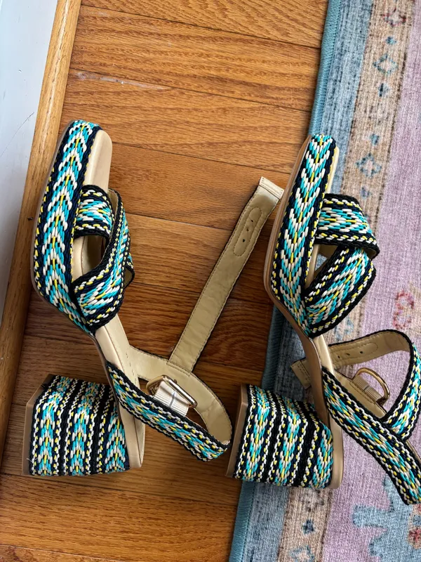 Marc Fisher Woven Heeled Sandals - Image 4