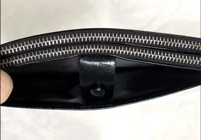 Black Faux Leather Zip Wallet - Image 7