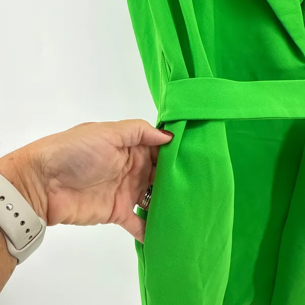 Amanda Uprichard Wintour Wrap Dress in Grass‎ Sleeveless Belted Size Small Mini - Image 6