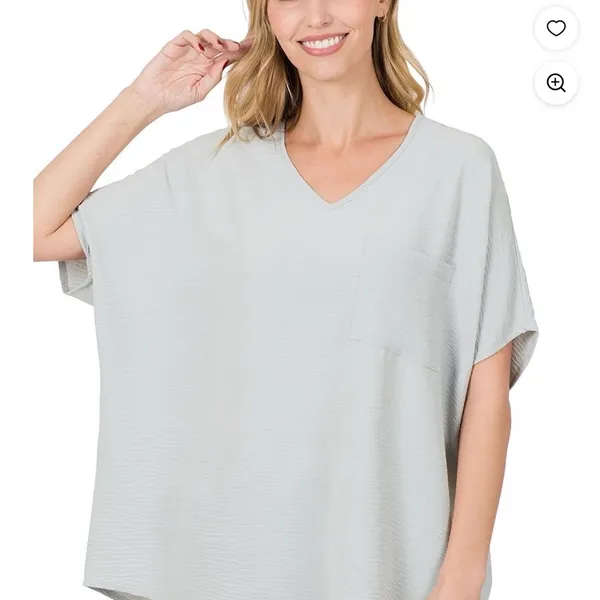 2 -Zenana Outfitters Vibrant Pink/Grey Short Sleeve Tee Women’s XL - Image 2