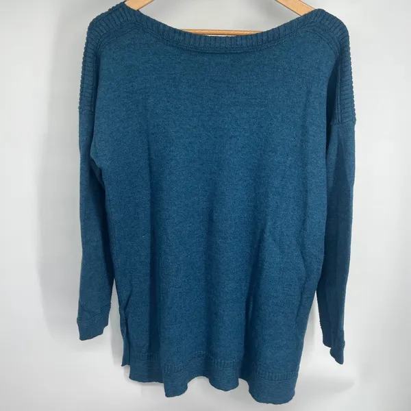 Old Navy Womens Blue Marl Boatneck Drop Shoulder Knit Sweater Large - Image 2