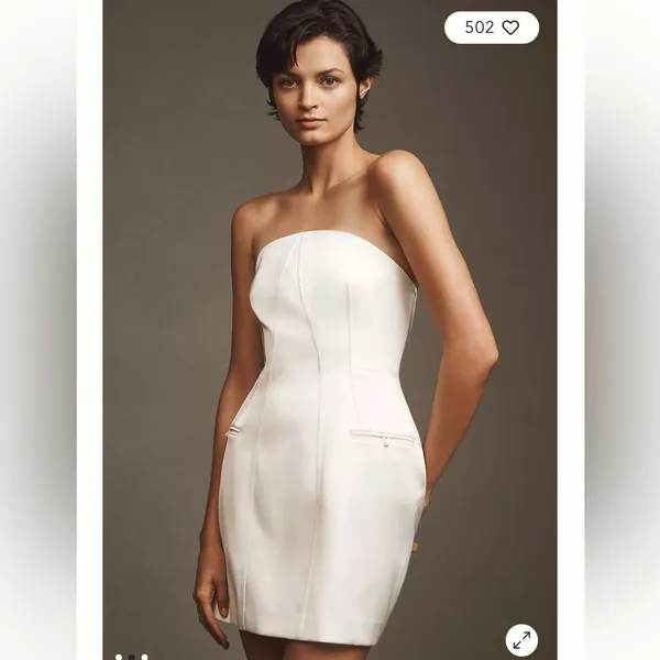 BHLDN Clean Lines Strapless Mini Dress - Image 2