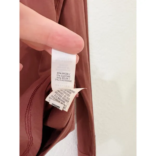 OFFLINE by Aerie Real Me Long Sleeve Mock Neck Active Top Rust Brown Size L - Image 6