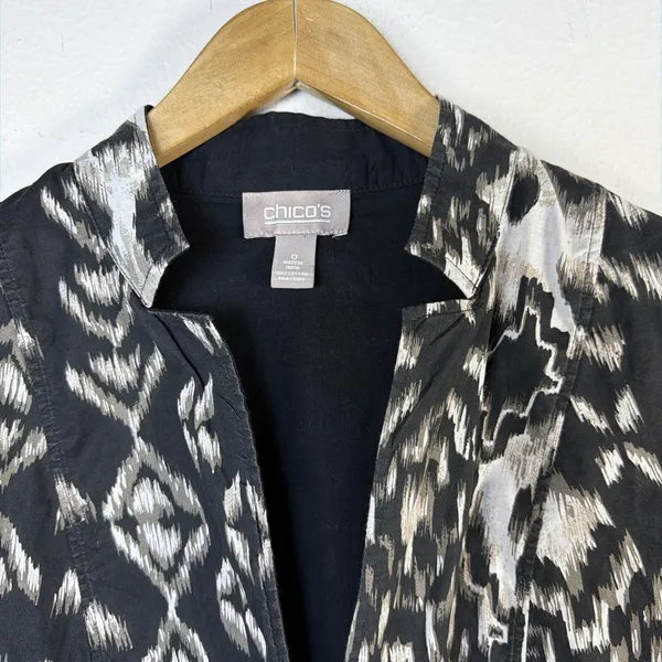 Chico’s 0 career business casual Open Blazer jacket small 4 6 artsy boho western - Image 6