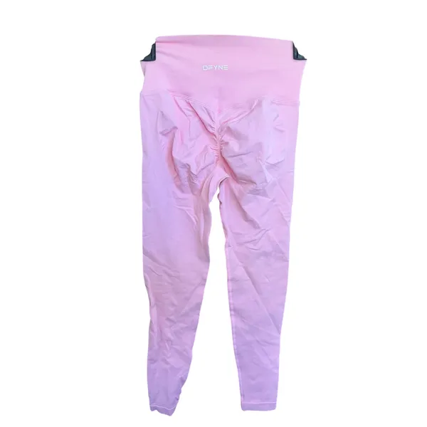 DFYNE Dynamic High Waisted Ribbed Leggings‎ Baby Pink Size Small Workout - Image 2
