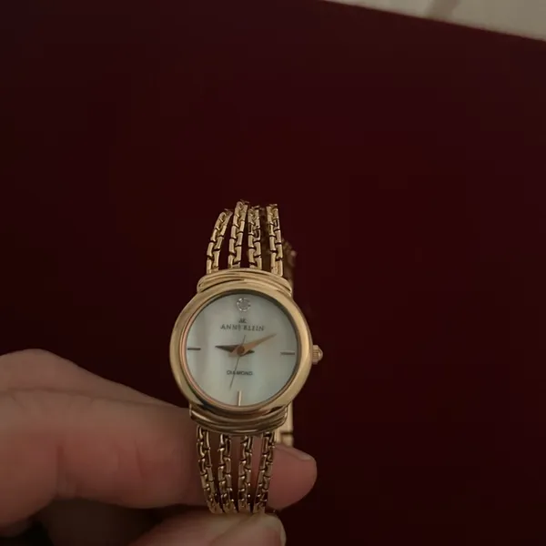 Lovely Vintage MOP Anne Klein Diamond Gold Watch - Image 9