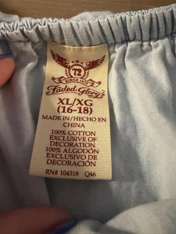 Faded Glory Denim Dress XL 16-18 Embroidered Ruffle Off Shoulder Boho Cotton - Image 4