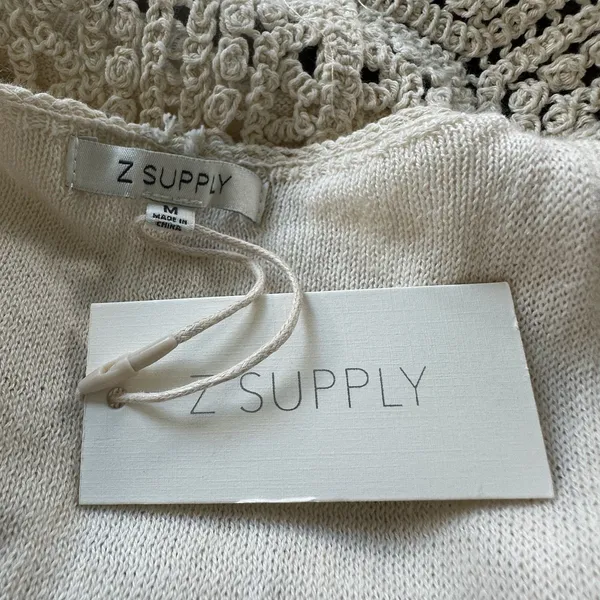 NWT Z Supply Allure Dress Sz M Natural Crochet Knit Sleeveless Boho Sleeveless - Image 4