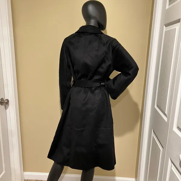 Wool Trench Coat Winter Jacket Parka Bomber Office Coat Wool Jacket Fall Jacket Black - Image 3
