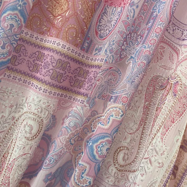 NWT Fate‎ Pink Patchwork Dress Large Boho Chic Paisley Drop Waist Garden Summer - Image 5