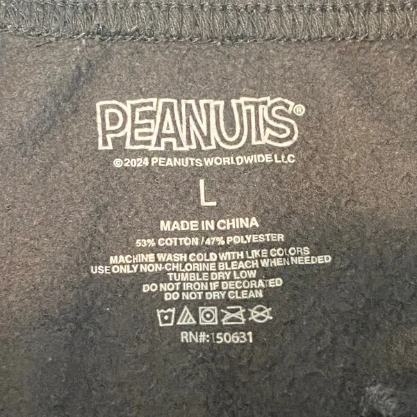 Peanuts Flare Sweatpants Womens L Grey Spooky Crew‎ Snoopy Halloween Cozy Jogger - Image 6