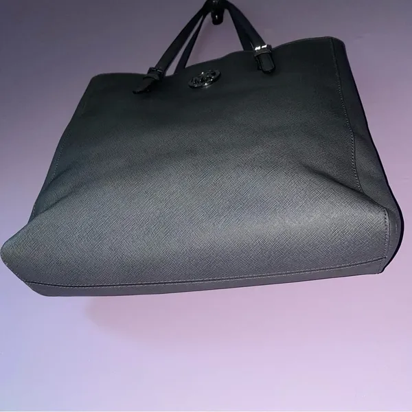 Michael Kors Saffiano Leather Shoulder Bag Tote Gray - Image 2
