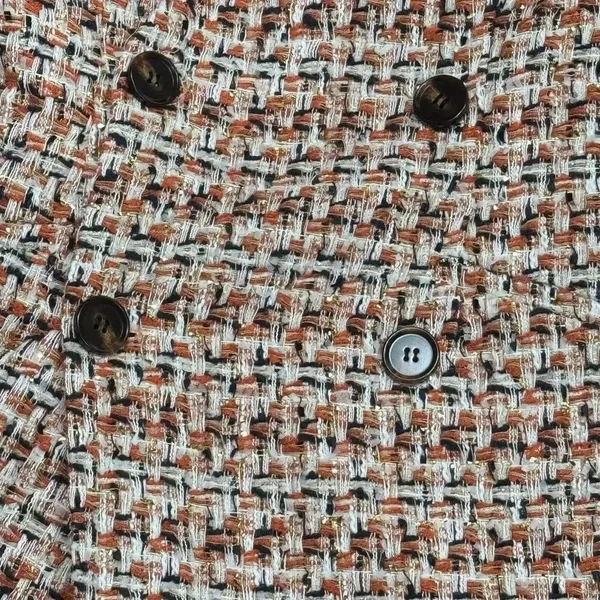 Adelyn Rae Laurie Long Sleeve Tweed Mini Dress Orange Women’s XS - Image 5