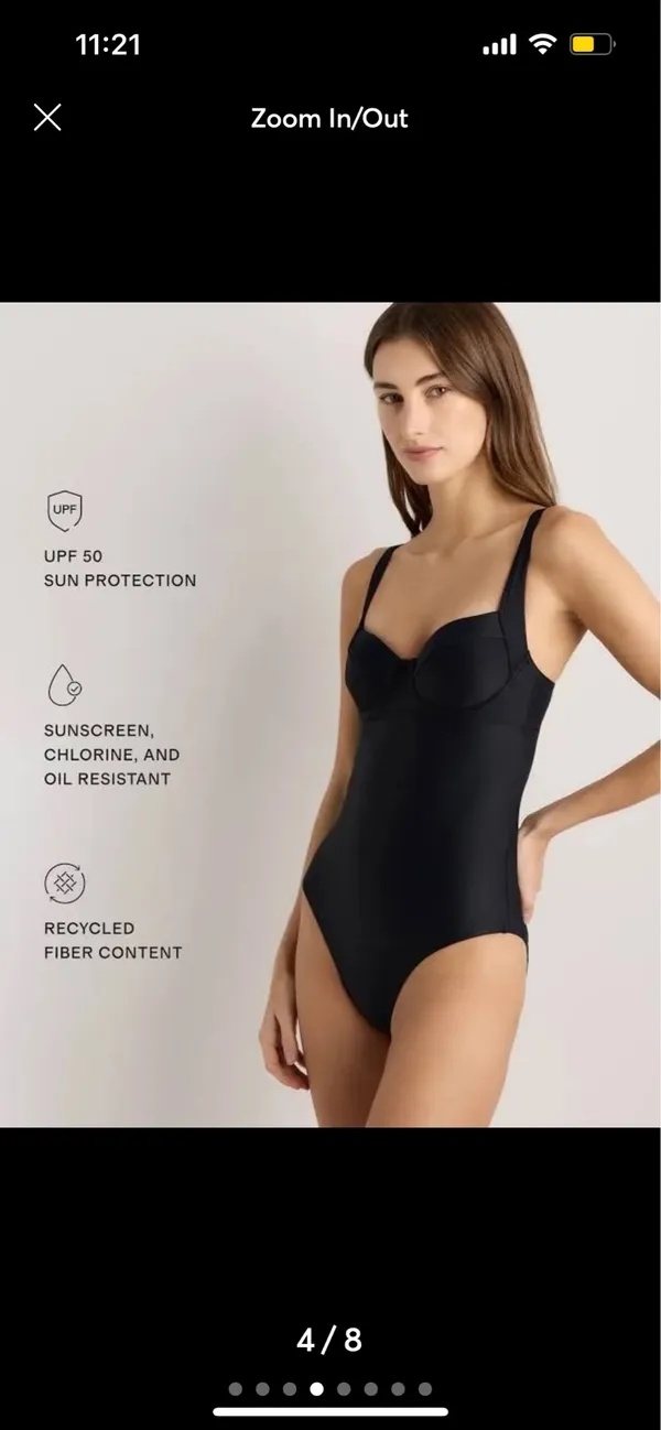 New Quince Italian Underwire One-Piece Swimsuit in Navy Blue Size Small MSRP $42 - Image 6