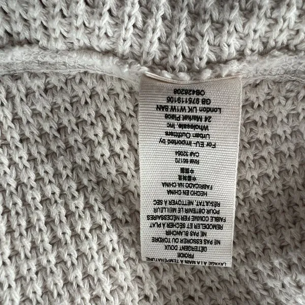 Free People Women’s Waffle Knit Top Moonshine Cold shoulder Raw‎ Hem - Image 6