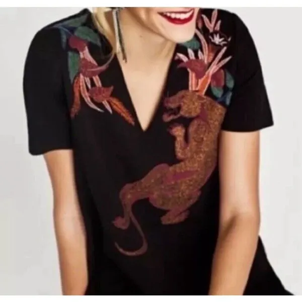 ✨Zara Rubberized Jaguar Casual Sz Medium Dress✨ - Image 3