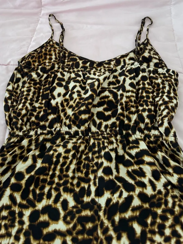 Twelfth Street by Cynthia Vincent 100% silk Leopard Print Maxi Dress, size SP - Image 15