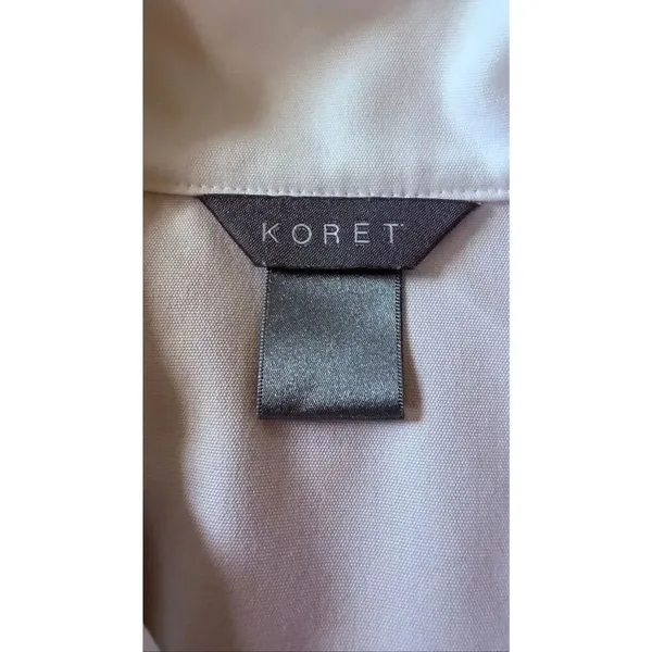 Koret White Minimalist Zip Jacket Lightweight Casual Size M - Image 3