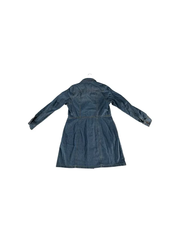 Frye Denim Shirt Dress Womens L Western Long Sleeve Button Front Mini Blue - Image 5