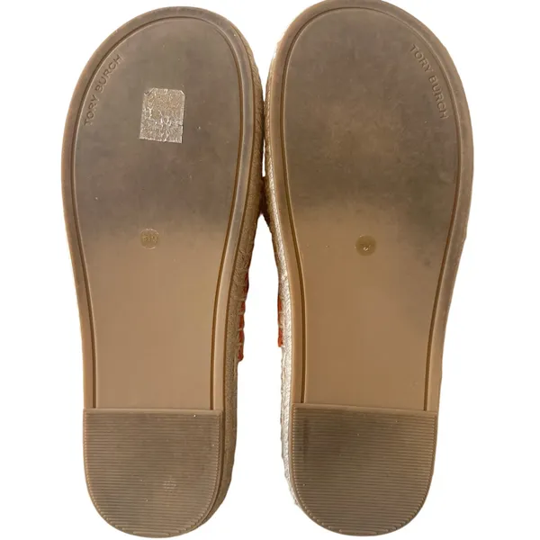 Tory Burch Orange‎ Suede Two Band Espadrille Sandals 8.5 - Image 10