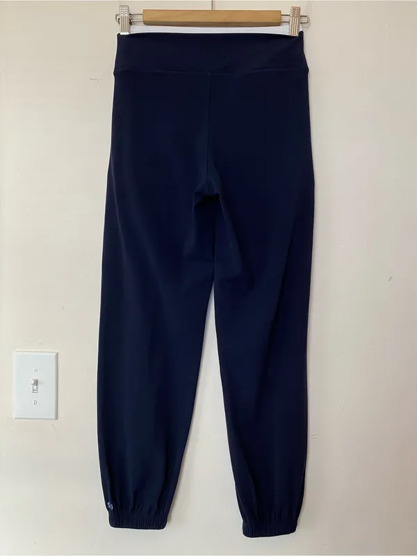 SPLITS 59 Lucie Low Rise Airweight Cropped Jogger Pant Navy Blue White Sz Small - Image 8