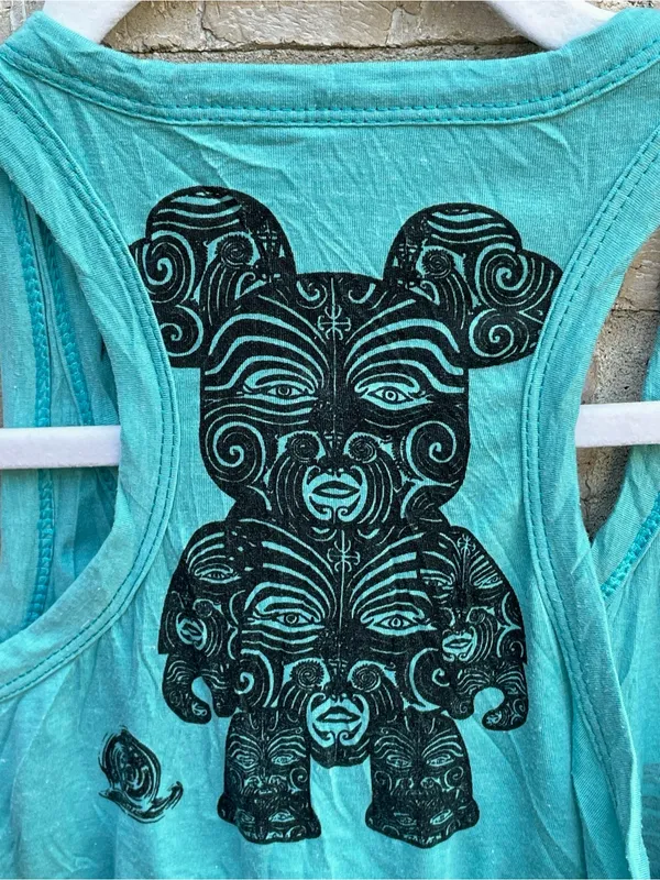 Sure Design Festival Hippie Rave Tribal Totem Bear Dress in Turquoise - S/M - Image 4
