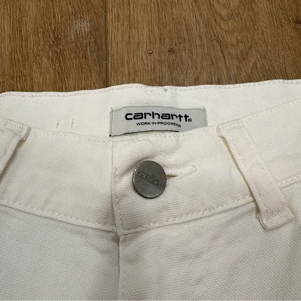 🌟Carhartt🌟 Wip Wide Leg Cotton Stretch Carpenter Pant White Sz 26 - Image 6