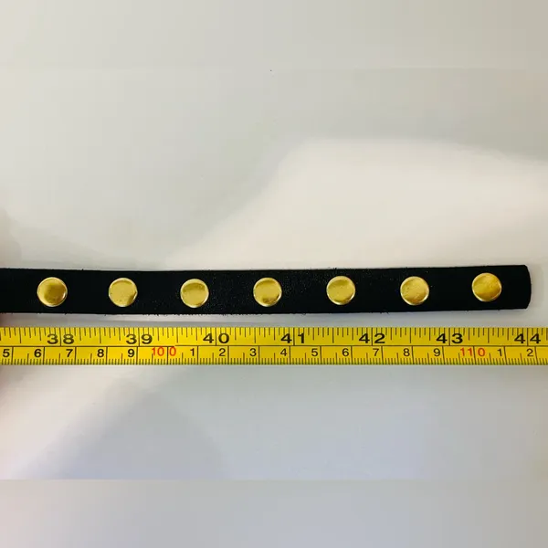 JEUN BANG Women’s Black Slim Belt with‎ Gold Studs - Image 7