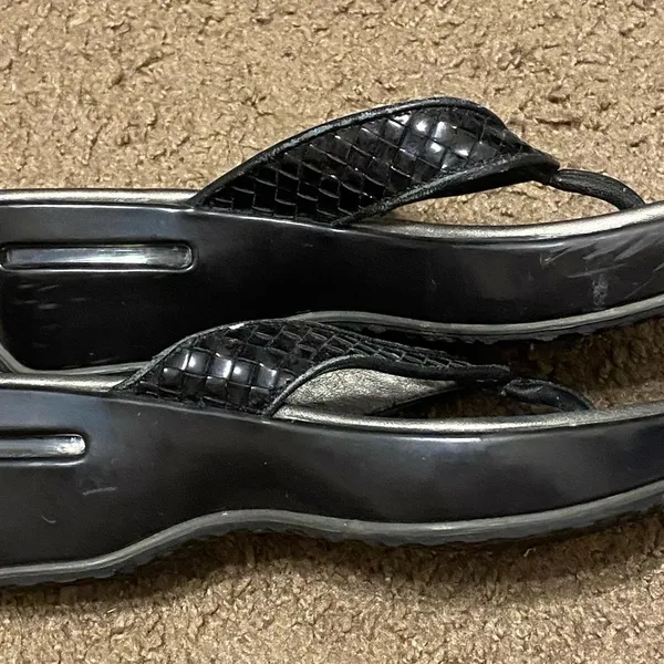 Cole Haan Air Mae Women's Sandals‎ Woven Thong Sz 7 Narrow 7AA D31440 Black - Image 2
