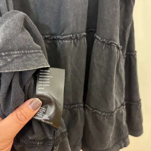 By Anthropologie Charcoal Washed Tiered Cami Tank Top Size S Boho Babydoll - Image 7