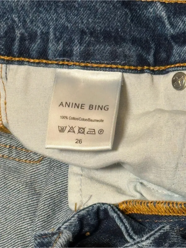 ⁠Anine Bing Sonya Jeans Size 26 High Rise Slim Straight Button Fly Rigid Denim - Image 9