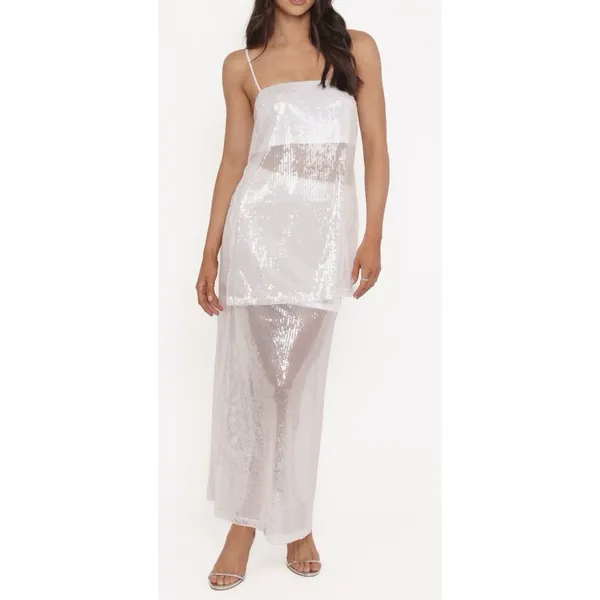 Petal And Pup Vienne Sequin Top & Maxi Skirt Set White Size Small - Image 5