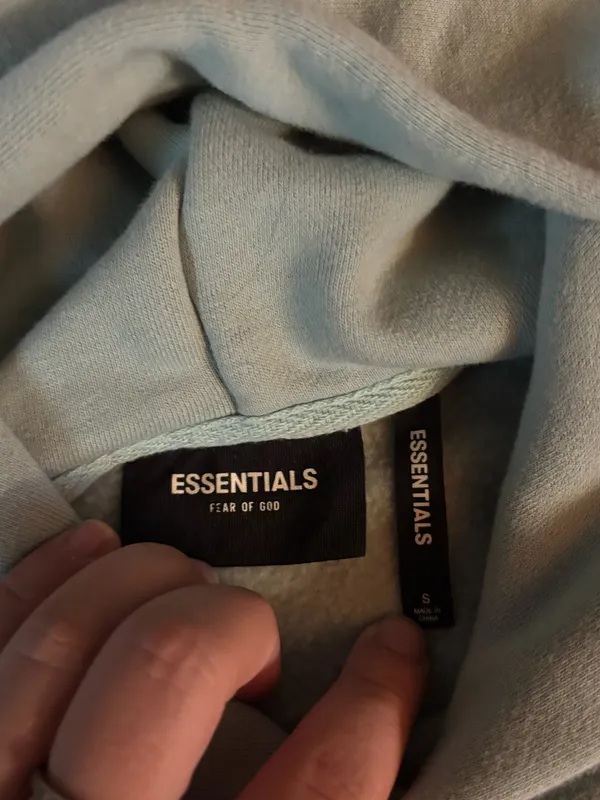 Essentials Fear of God Cyan Hoodie - Image 3