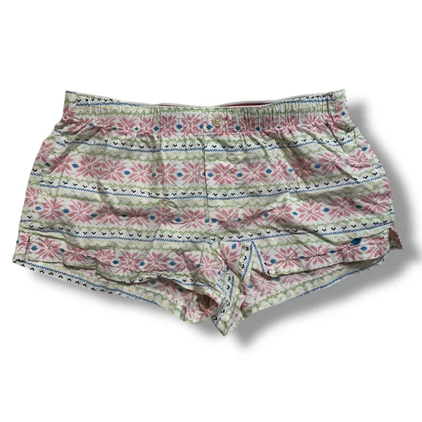 Aerie Fair Isle Print Pajama Shorts Women’s Small‎ Cotton Modal Lounge - Image 6